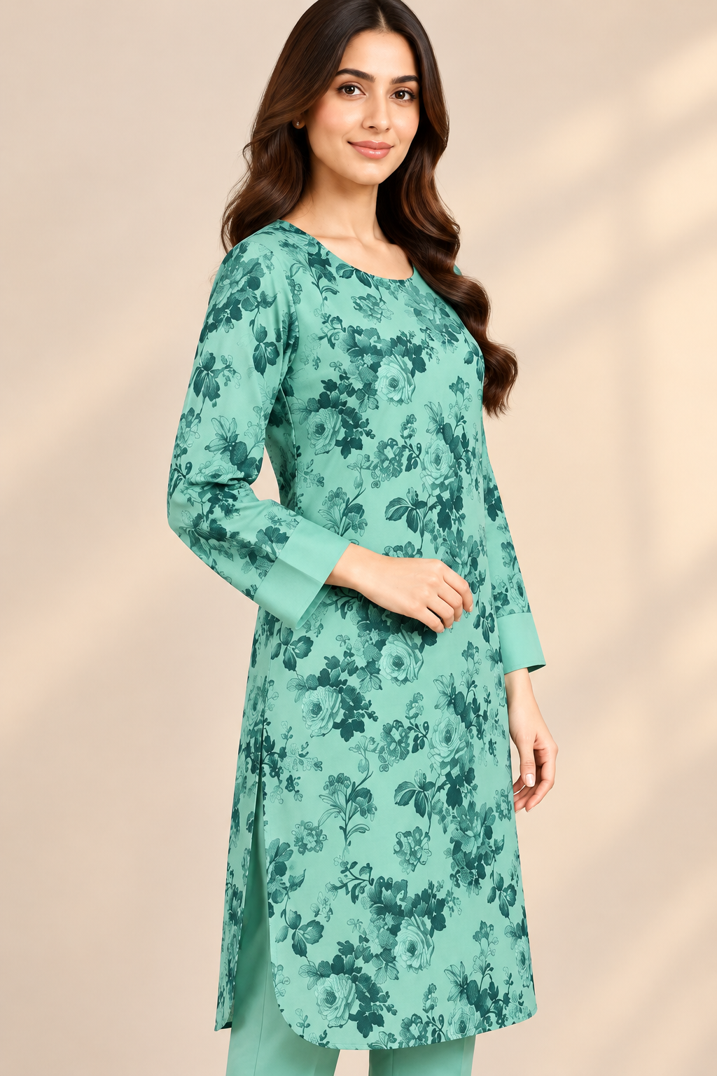 2PC-Mint Blossom – Printed Lawn - Image 2